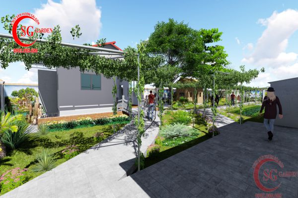 Thiết kế sân vườn nhà anh Bảo Kiên Giang 2