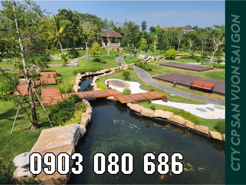Thi Công Hồ Cá Koi Vườn Thiền Tư Mỹ Tiền Giang