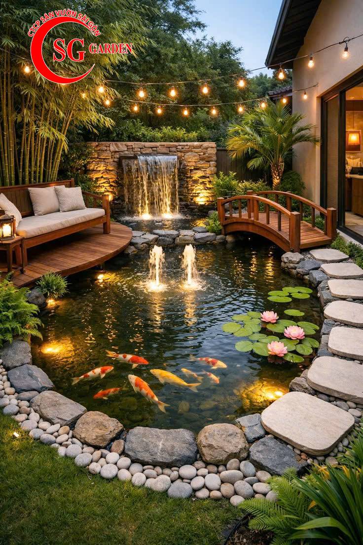 Thiết kế thi công hồ cá koi đẹp 33