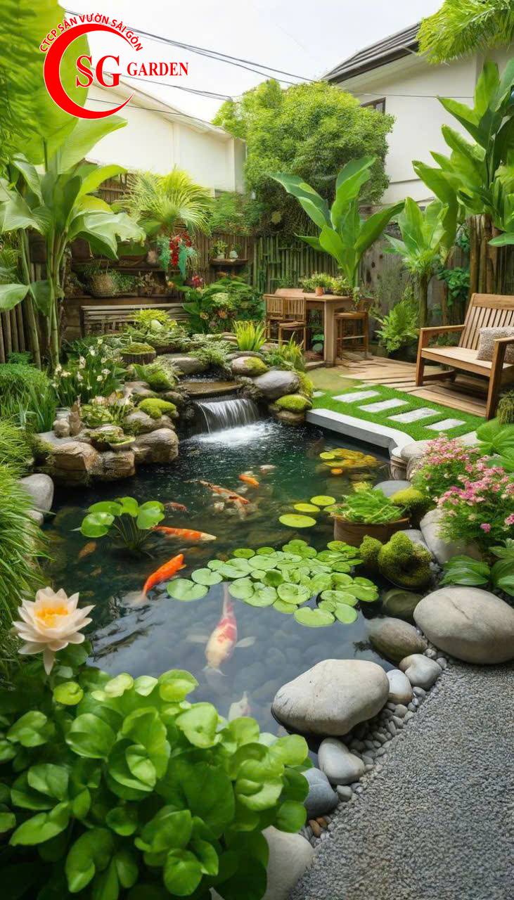 Thiết kế thi công hồ cá koi đẹp 44